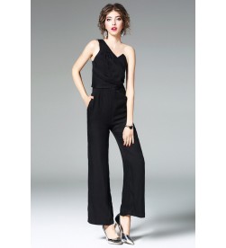 Black One-shoulder Bodysuit